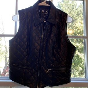 INC quilted leather vest size petite small